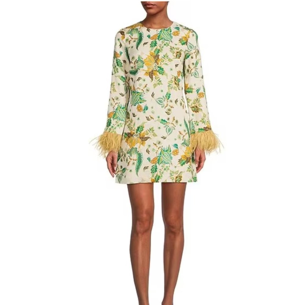 Antonio Melani x The Nat Note Birdie Paisley Floral Print Feathered Sleeve Linen